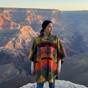 Tamsy Southwestern Print Collared Smock, One Size
